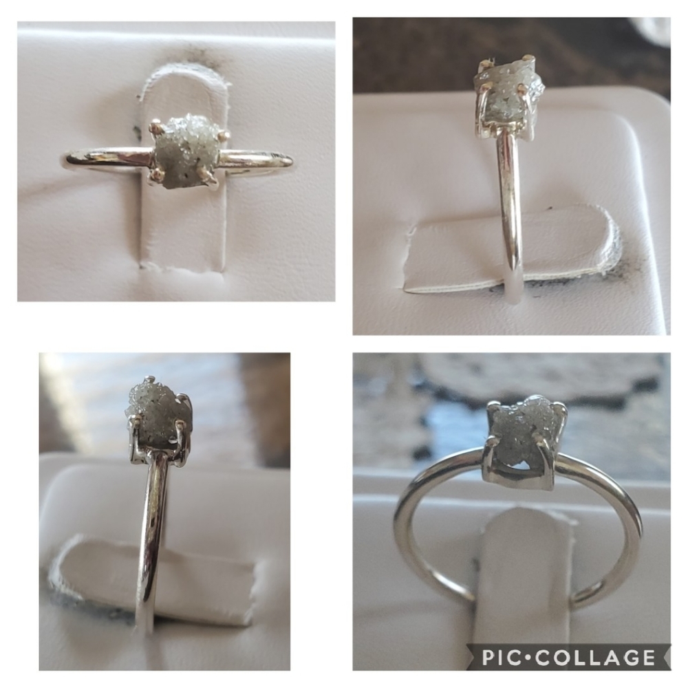 Genuine Rough Diamond Ring Size 8 - Picture 2 of 7